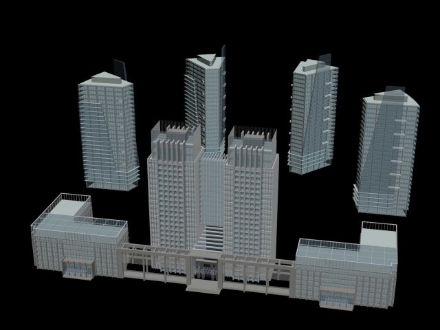 city office building construction avant-garde design hotel - 512 Modèle 3D .c4d .max .obj .3ds .fbx .stl .blend 