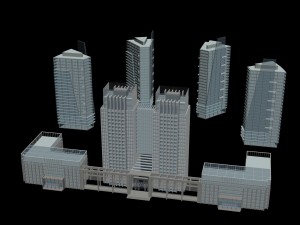 city office building construction avant-garde design hotel - 512 3D Model