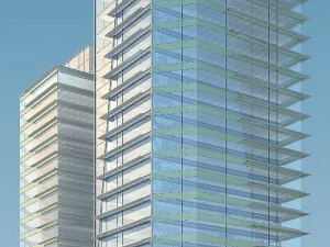 city office building construction avant-garde design hotel - 514 3D Model
