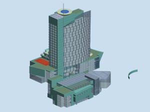 city office building construction avant-garde design hotel - 517 3D Model