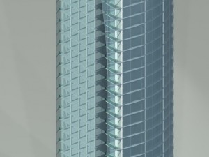 city office building construction avant-garde design hotel - 519 3D Model