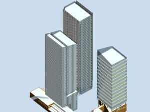 city office building construction avant-garde design hotel - 521 3D 模型