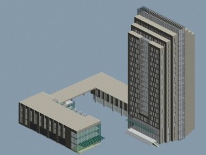 city office building construction avant-garde design hotel - 522 3D 模型