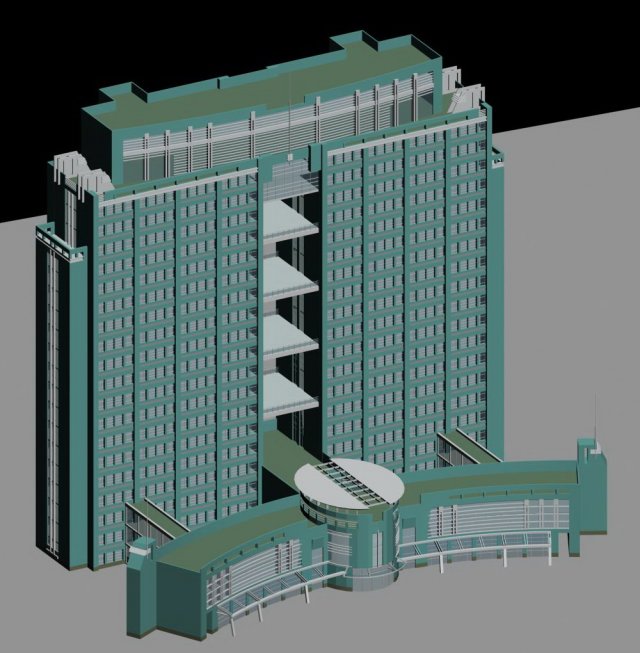 city office building construction avant-garde design hotel - 525 3D 模型 .c4d .max .obj .3ds .fbx .stl .blend 