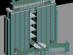 city office building construction avant-garde design hotel - 525 3D Model