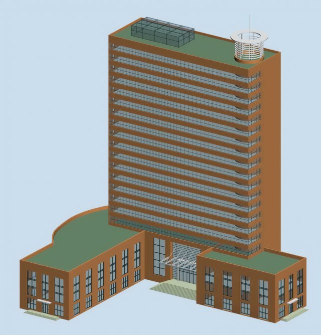 city office building construction avant-garde design hotel - 526 3D 模型 .c4d .max .obj .3ds .fbx .stl .blend 