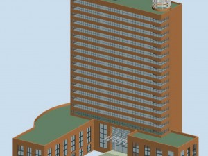 city office building construction avant-garde design hotel - 526 3D Model