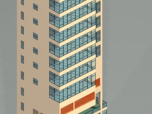 city office building construction avant-garde design hotel - 527 Modelo 3D
