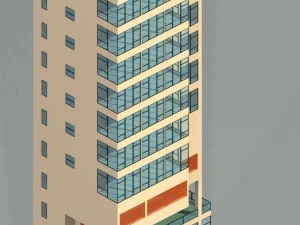 city office building construction avant-garde design hotel - 527 3D Model