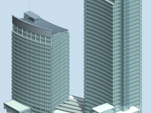 city office building construction avant-garde design hotel - 529 3D मॉडल