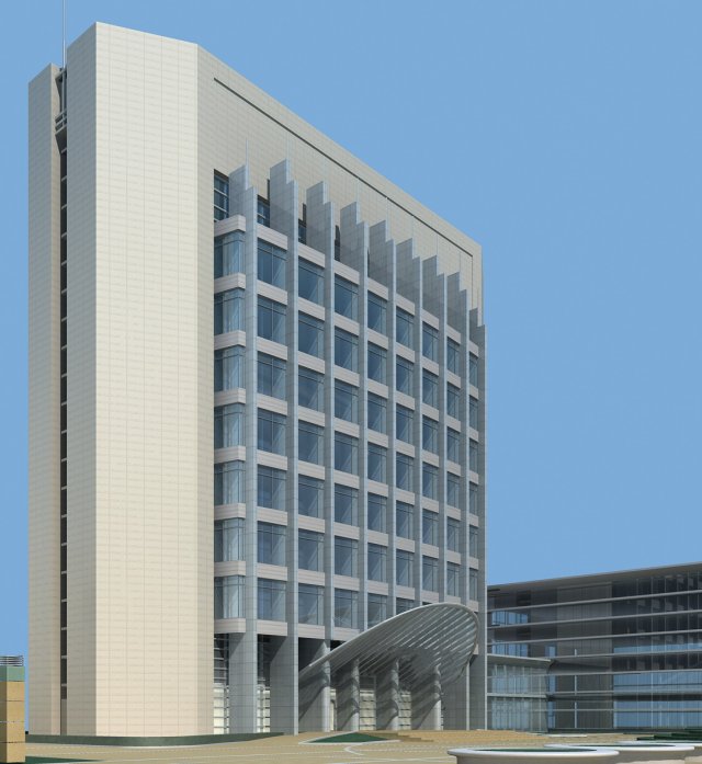 city office building construction avant-garde design hotel - 530 3D Model .c4d .max .obj .3ds .fbx .stl .blend 