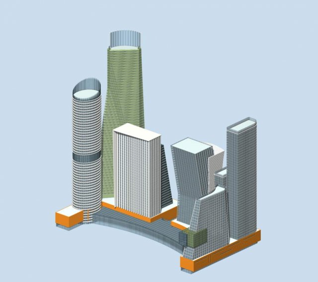 city office building construction avant-garde design hotel - 533 3D Model .c4d .max .obj .3ds .fbx .stl .blend 
