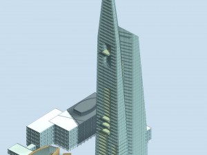 city office building construction avant-garde design hotel - 534 3D Model