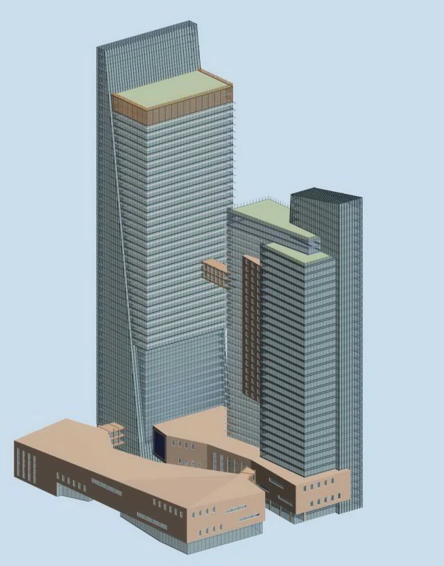 city office building construction avant-garde design hotel - 535 3D Model .c4d .max .obj .3ds .fbx .stl .blend 