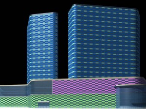city office building construction avant-garde design hotel - 539 3D-Modell