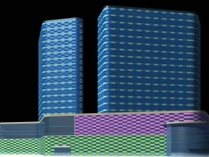 city office building construction avant-garde design hotel - 539 3D Model