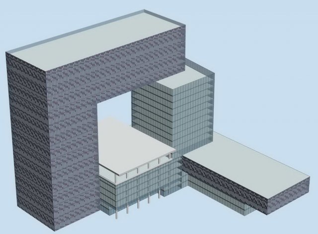 city office building construction avant-garde design hotel - 540 Model 3D .c4d .max .obj .3ds .fbx .stl .blend