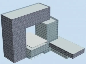 city office building construction avant-garde design hotel - 540 3D Model