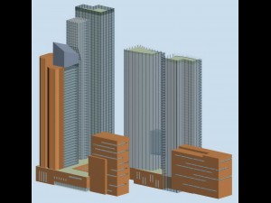 city office building construction avant-garde design hotel - 541 Modello 3D