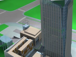 city office building construction avant-garde design hotel - 543 3D Model