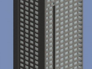 city office building construction avant-garde design hotel - 544 Modello 3D
