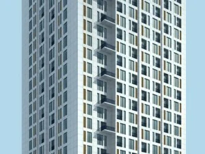 시티 오피스 빌딩 건설 아방가르드 디자인 호텔 - 545 3D 모델