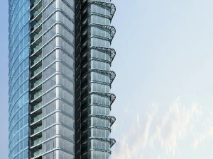 місто офісна будівля будівництво авангардний дизайн готель - 546 3D Модель