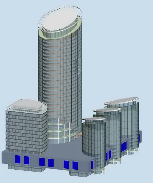 city office building construction avant-garde design hotel - 547 3D Model .c4d .max .obj .3ds .fbx .stl .blend 