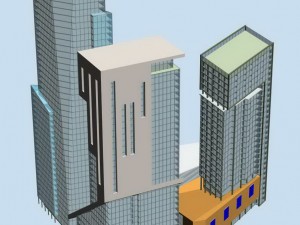 city office building construction avant-garde design hotel - 549 3D Model