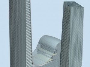 city office building construction avant-garde design hotel - 551 3D Model