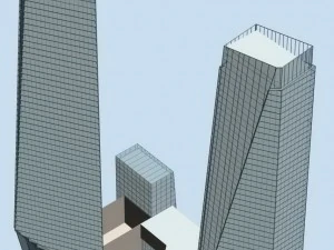 시티 오피스 빌딩 건설 아방가르드 디자인 호텔 - 552 3D 모델