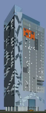 city office building construction avant-garde design hotel - 554 3D Model .c4d .max .obj .3ds .fbx .stl .blend 