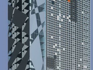city office building construction avant-garde design hotel - 554 3D Model