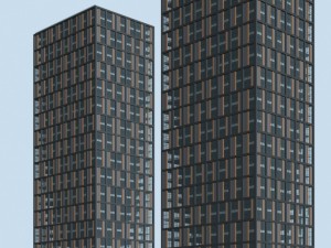 city office building construction avant-garde design hotel - 556 3D Model