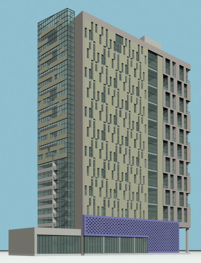 city office building construction avant-garde design hotel - 557 Modelo 3D .c4d .max .obj .3ds .fbx .stl .blend 