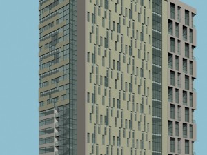 city office building construction avant-garde design hotel - 557 3D Model