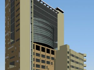 city office building construction avant-garde design hotel - 559 3D Model