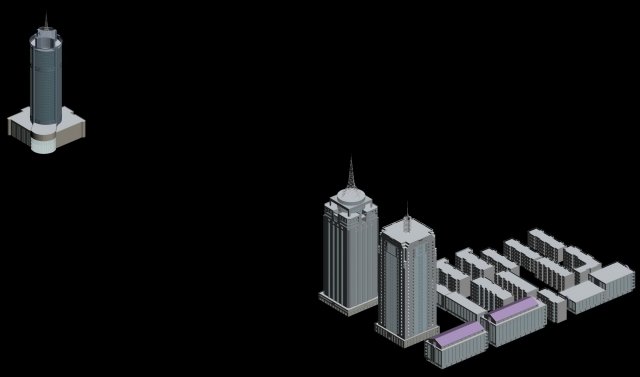 city office building construction avant-garde design hotel - 560 3D 모델 .c4d .max .obj .3ds .fbx .stl .blend 
