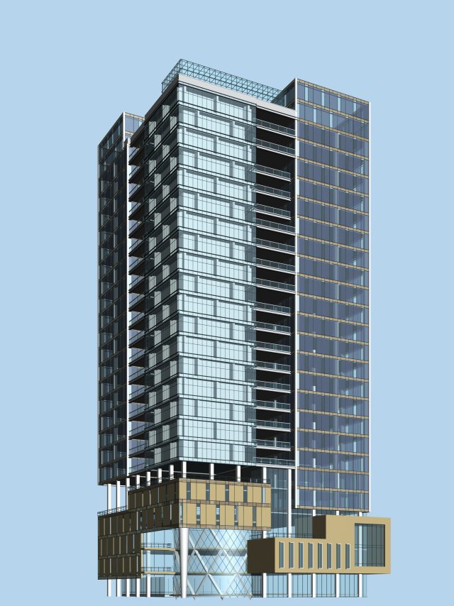 city office building construction avant-garde design hotel - 562 Modello 3D .c4d .max .obj .3ds .fbx .stl .blend