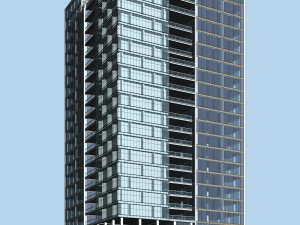 city office building construction avant-garde design hotel - 562 3D Model