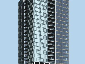 city office building construction avant-garde design hotel - 562 3D Model