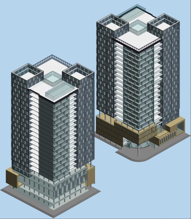 city office building construction avant-garde design hotel - 563 3D मॉडल .c4d .max .obj .3ds .fbx .stl .blend 