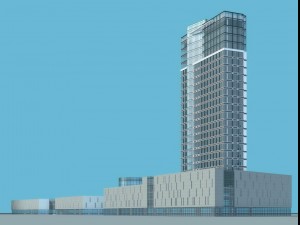 city office building construction avant-garde design hotel - 5610 3D मॉडल