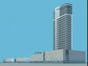 city office building construction avant-garde design hotel - 5610 3D Model