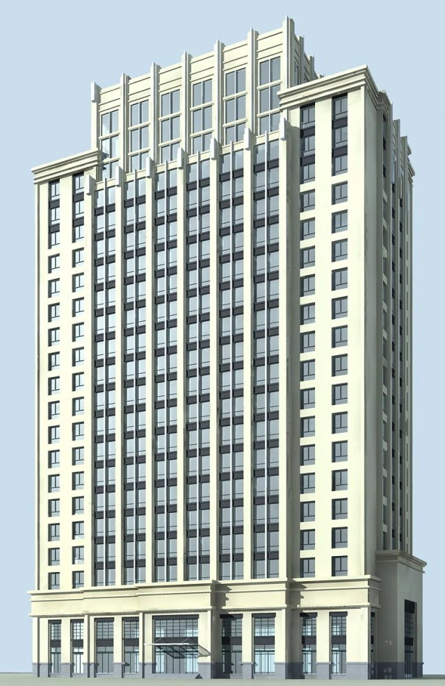 city office building construction avant-garde design hotel - 5614 3D Model .c4d .max .obj .3ds .fbx .stl .blend 