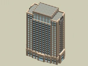 city office building construction avant-garde design hotel - 5615 3D Model
