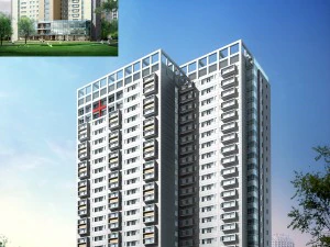 budowa biurowca miejskiego awangardowy hotel designerski - 5616 Model 3D