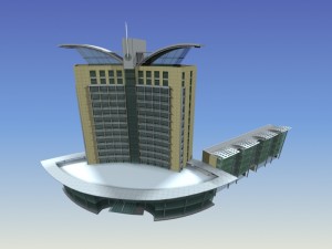 city office building construction avant-garde design hotel - 5617 3D-Modell