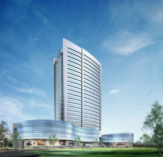 city office building construction avant-garde design hotel - 5618 3D Модель .c4d .max .obj .3ds .fbx .stl .blend 