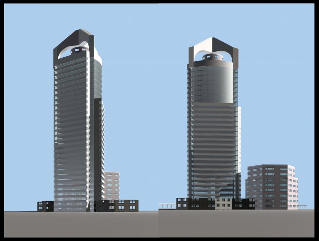 city office building construction avant-garde design hotel - 5619 3Dモデル .c4d .max .obj .3ds .fbx .stl .blend 